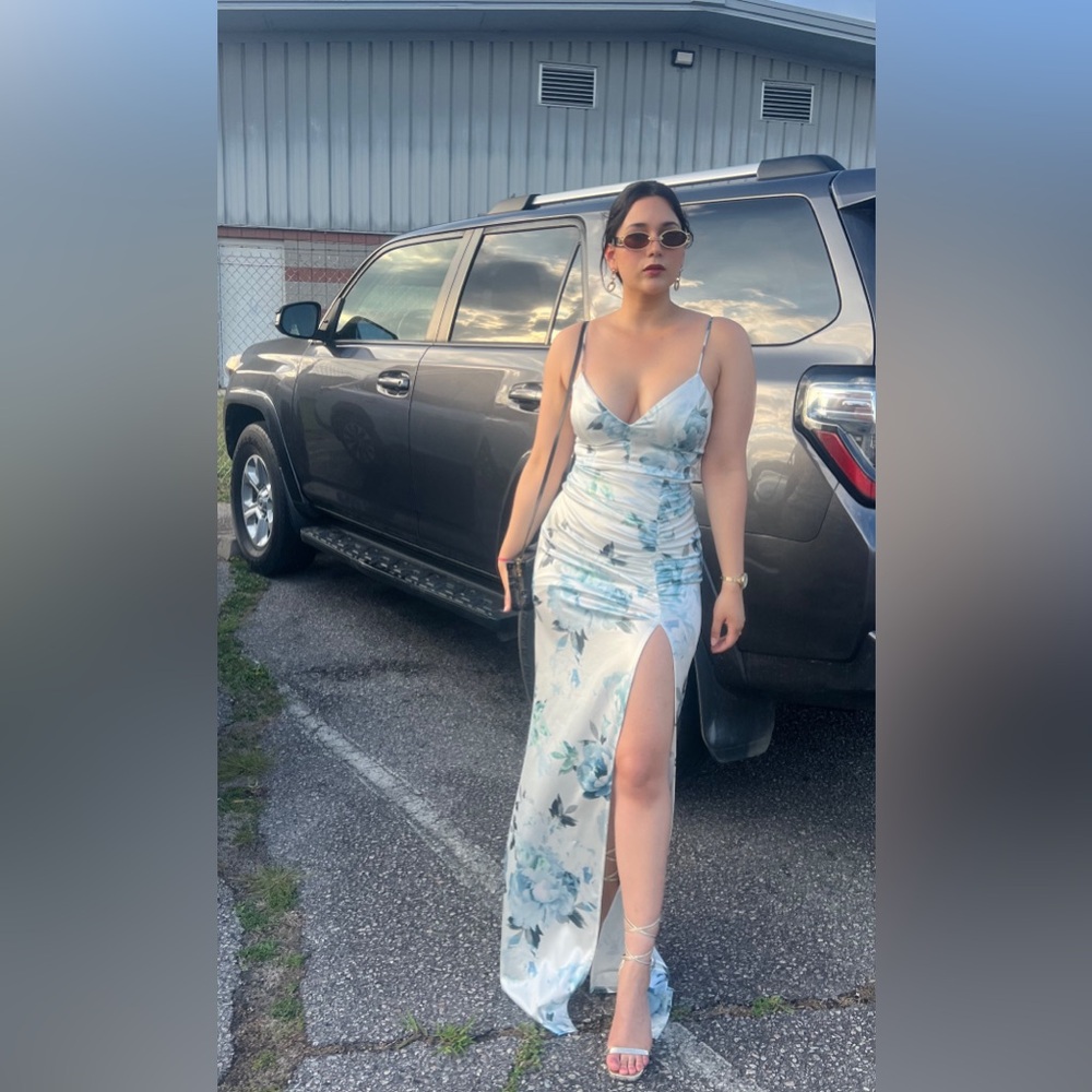 Satin floral dress